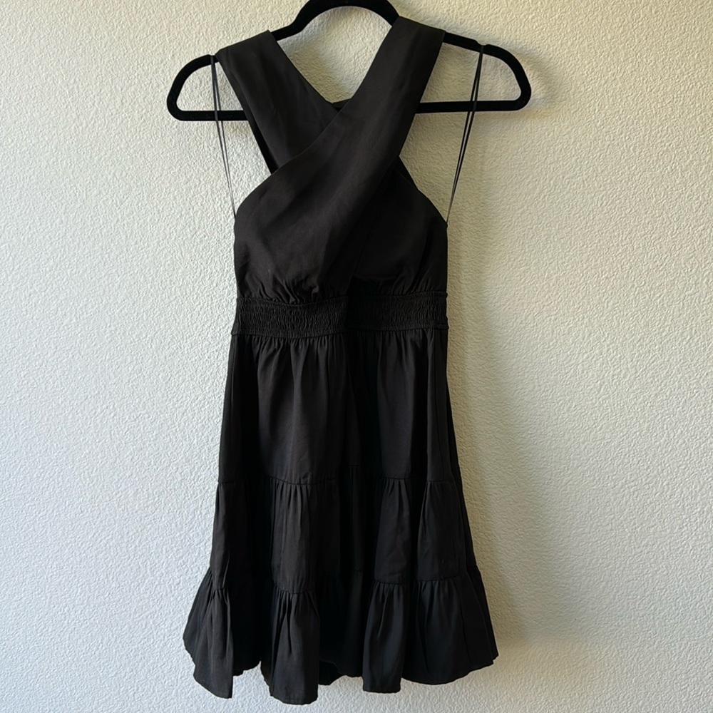 Boutique Open Back Black Mini Dress Size Large